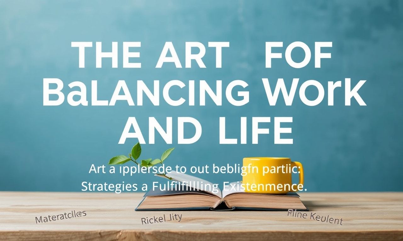 The Art of Balancing Work and Life: Strategies for a Fulfilling Existence