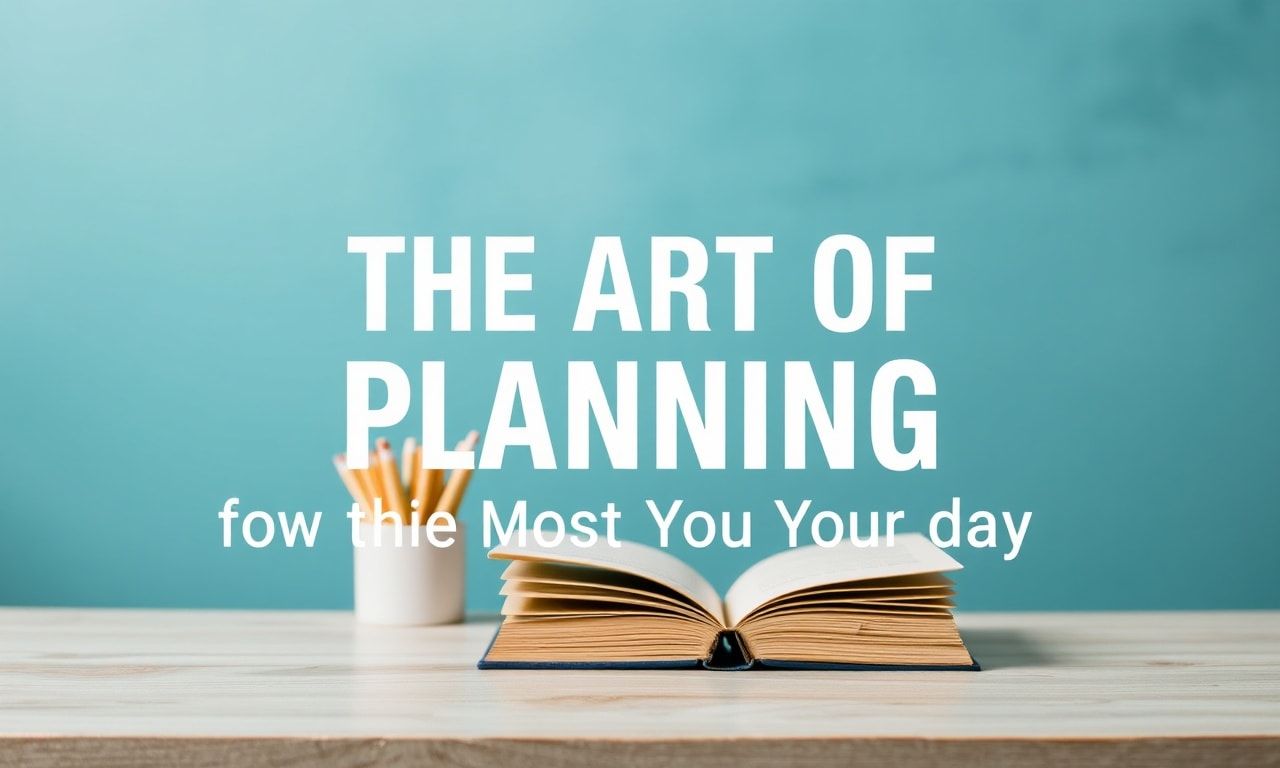 The Art of Planning: How to Make the Most of Your Day