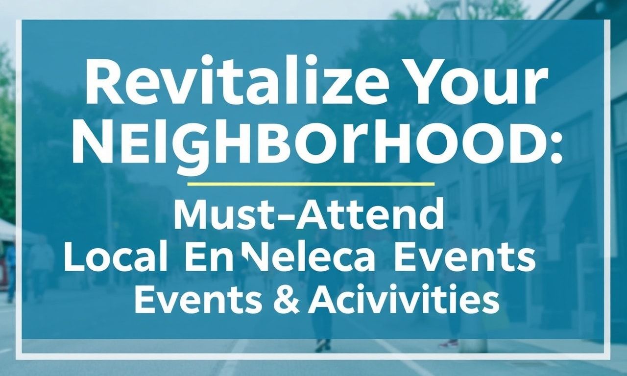 Revitalize Your Neighborhood: Must-Attend Local Events & Activities