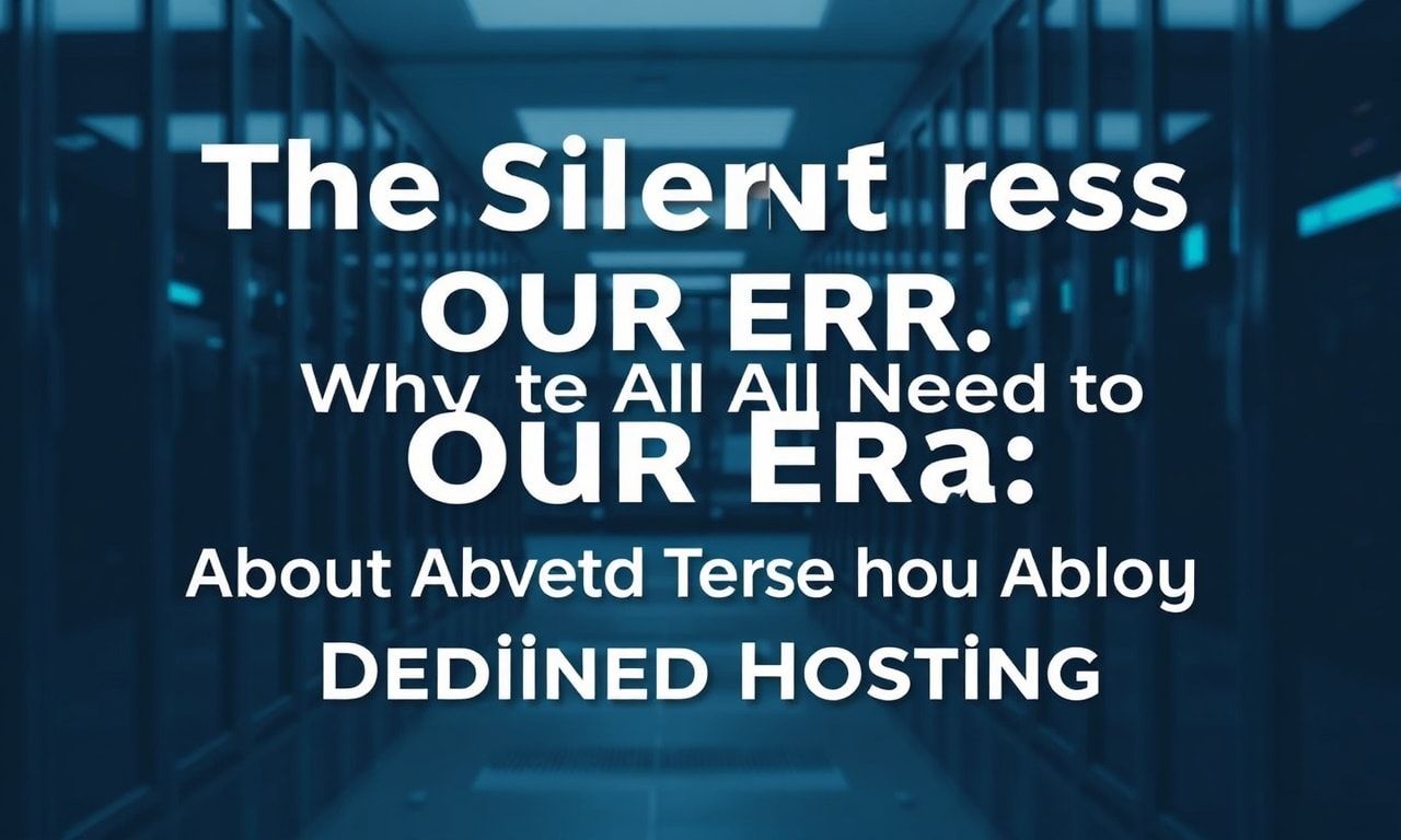 The Silent Crisis of Our Era: Why We All Need to Care About Dedicated Hosting